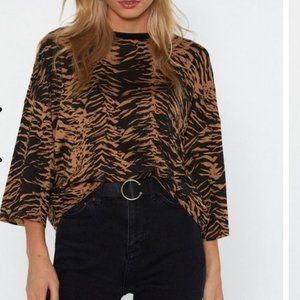 Tiger Print Oversized T-Shirt